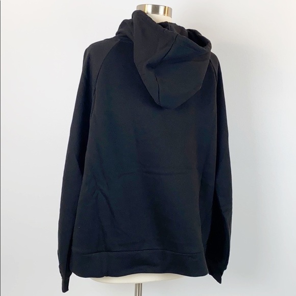 Women's Side Tie Hoodie Black Sweatshirt w/Pocket - Picture 5 of 9